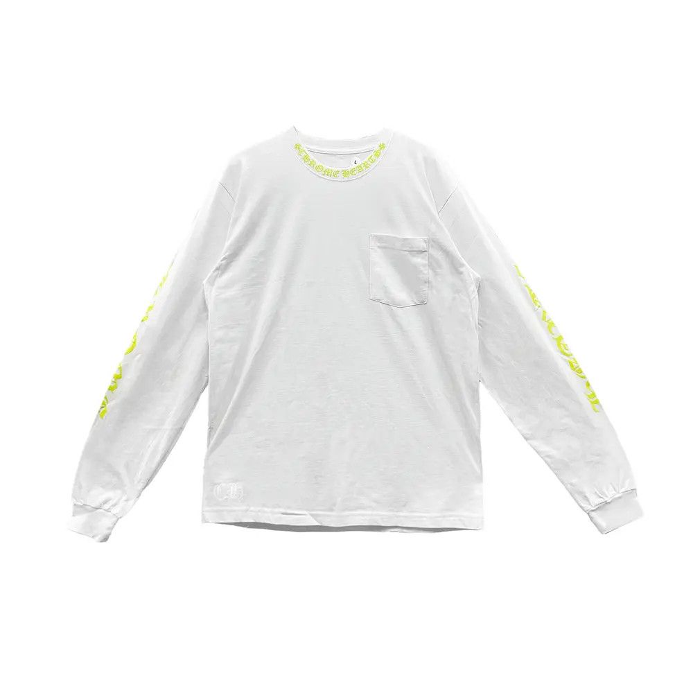Chrome Hearts Chrome Hearts Yellow Script Neck Script Logo Long Sleeve Tee Size US L / EU 52-54 / 3 - 1 Thumbnail