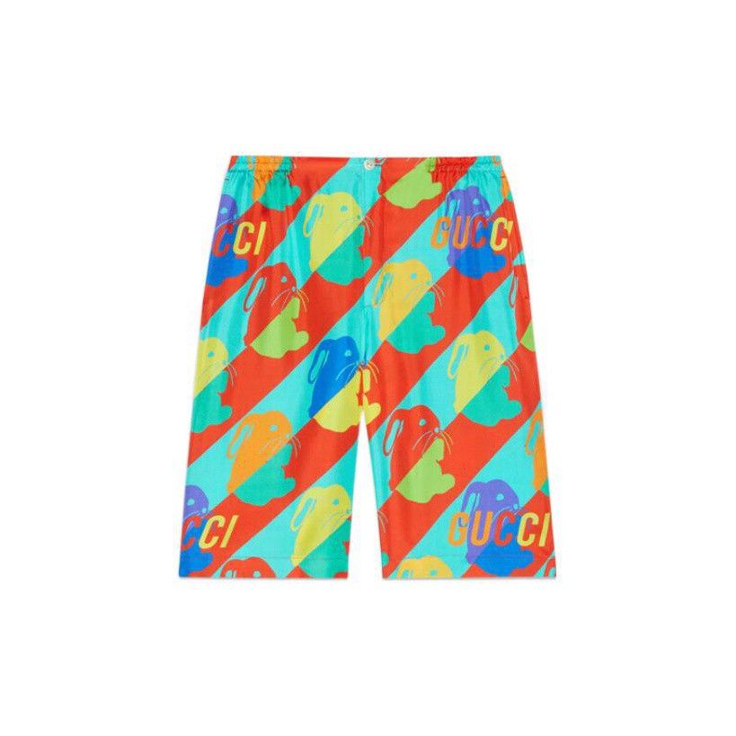 Gucci Gucci Rabbit Print Silk Shorts 44 Size US 28 / EU 44 - 1 Thumbnail