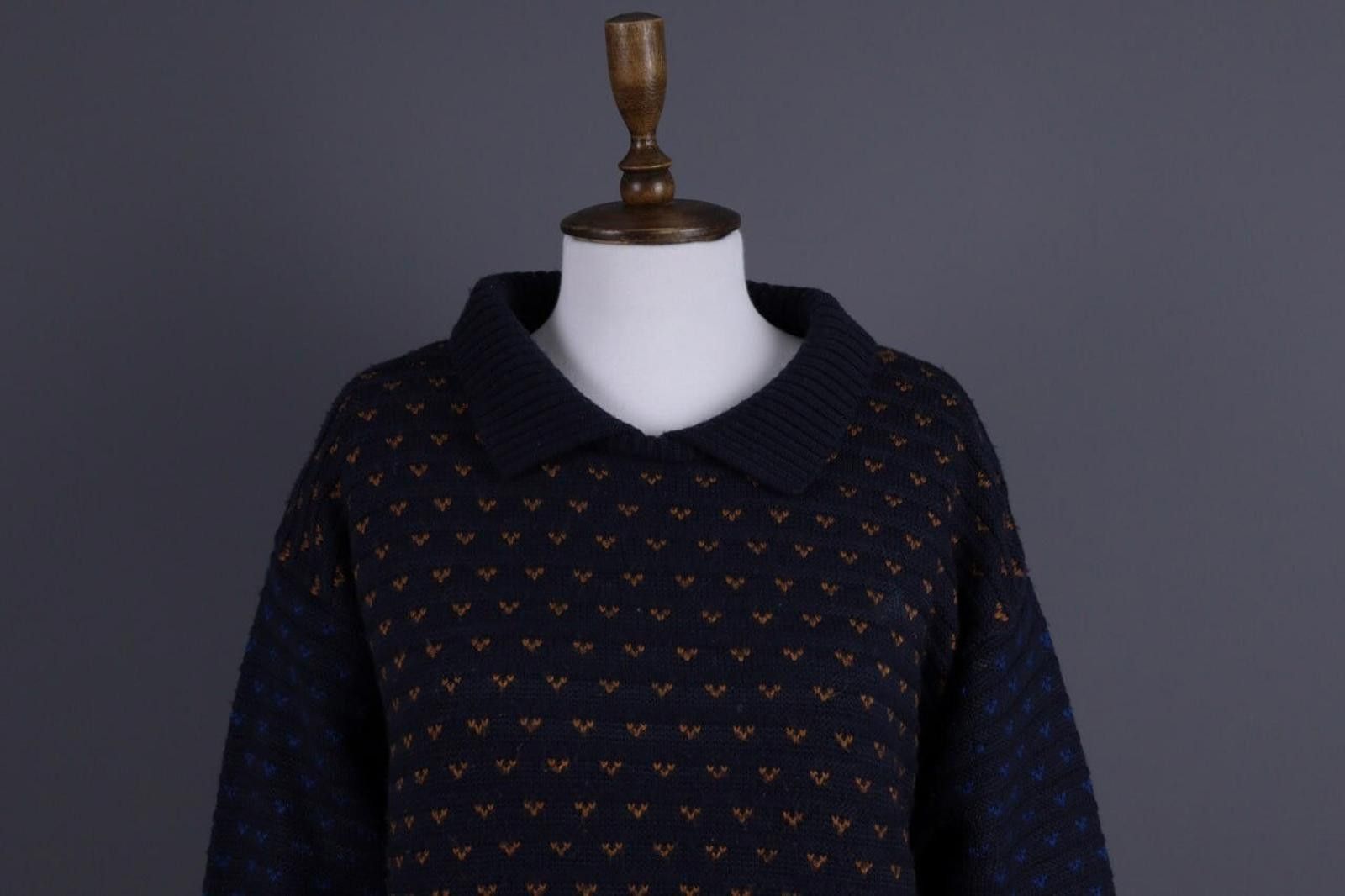 Christian Dior Monsieur Mondi Blue Designer Wool Sweater Ovesized Size 42 Size M / US 6-8 / IT 42-44 - 2 Thumbnail