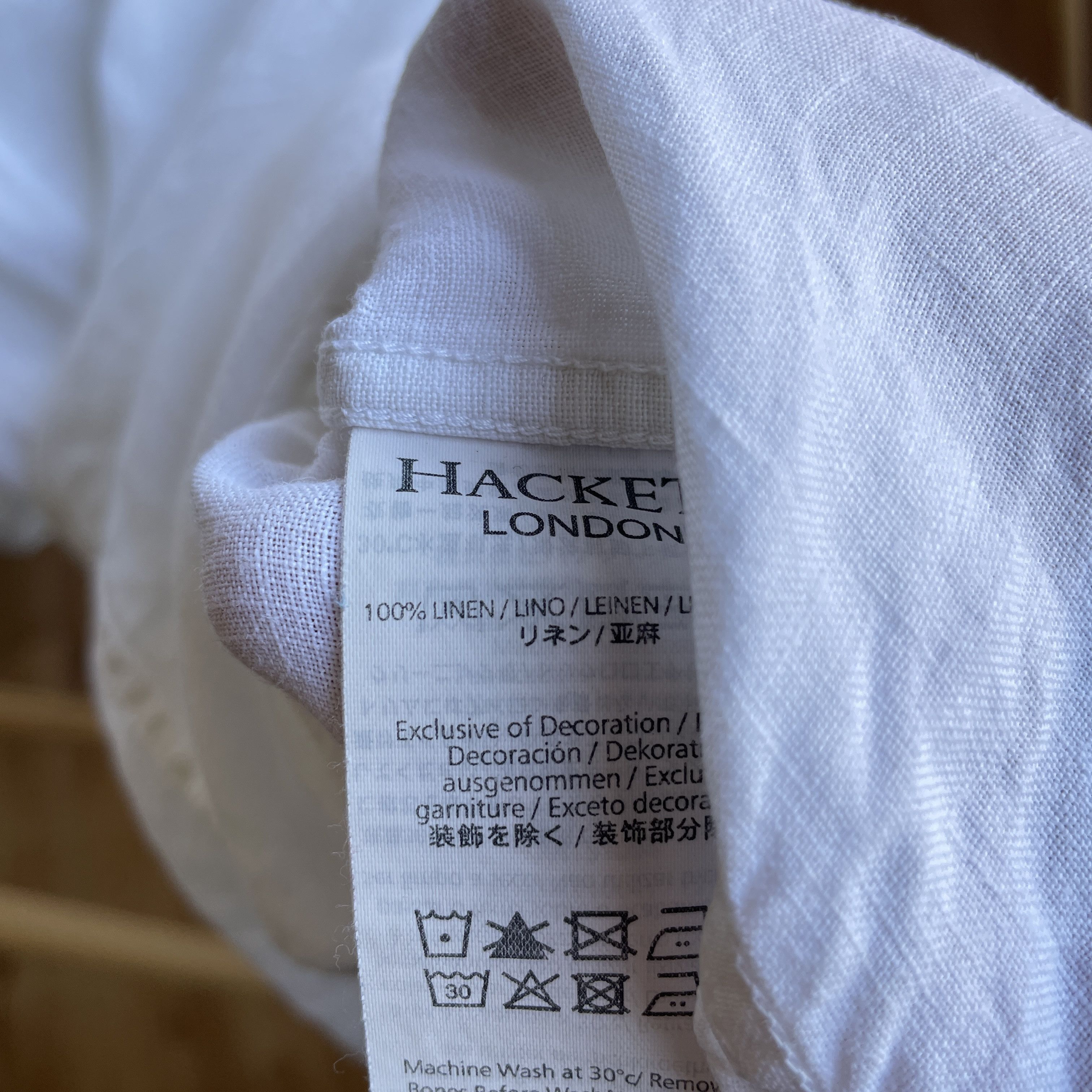 Hackett Hackett Garment Dyed Linen Short Sleeve Slim Fit Shirt Size US M / EU 48-50 / 2 - 5 Thumbnail