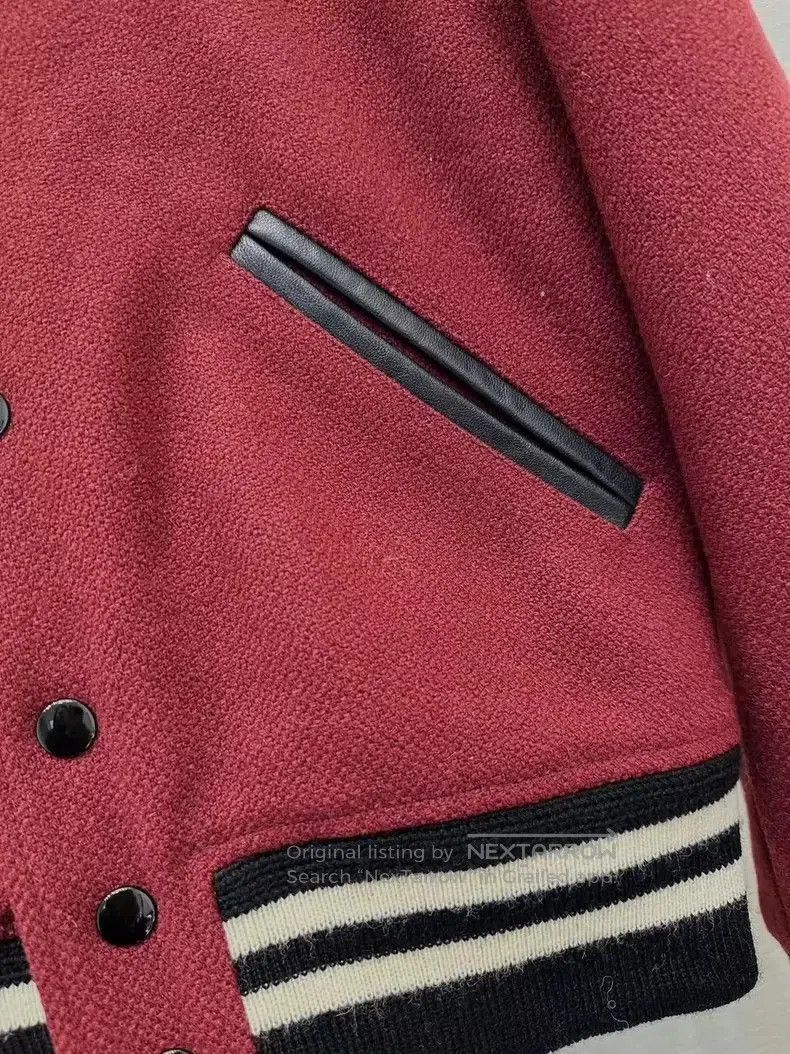 Yves Saint Laurent YSL Burgundy Classic Varsity Jacket. Size US S / EU 44-46 / 1 - 4 Thumbnail