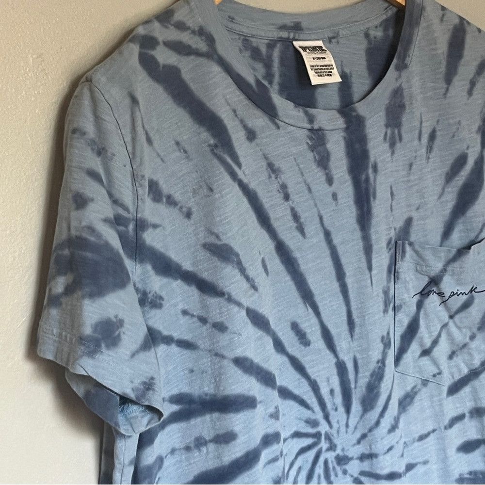 Designer Pink Victoria’s Secret Tie Dye Short Sleeve top Blue Medium Size M / US 6-8 / IT 42-44 - 1 Thumbnail