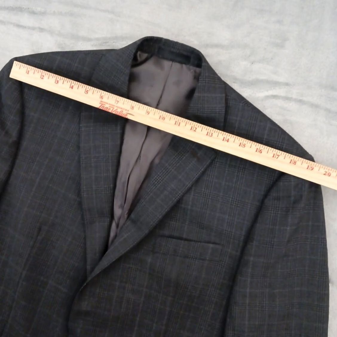 Ralph Lauren Lauren Ralph Lauren Blazer Mens 44 Long Gray Plaid Two Button Double Vent Notch Lapel 2 Piece Wool Polyester Jacket Coat Streetwear Mens Size 44R - 2 Thumbnail
