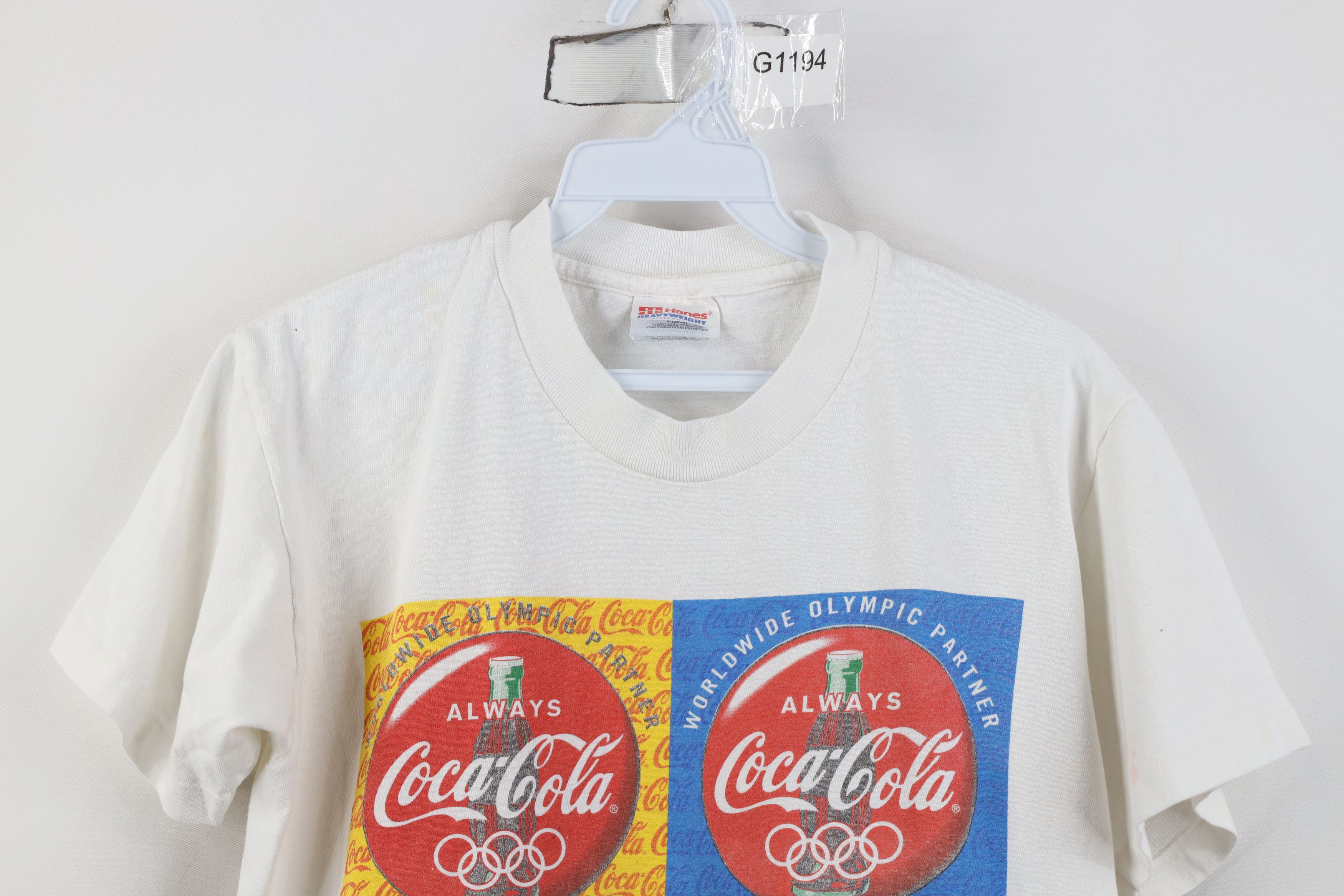 Hanes Vintage 90s Coca Cola 1996 Olympics Atlanta T-Shirt Size S / US 4 / IT 40 - 2 Thumbnail