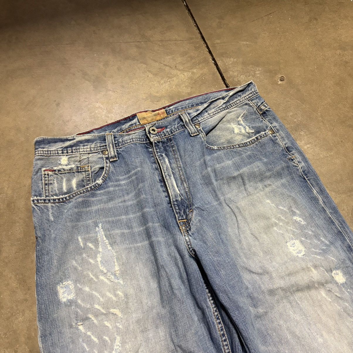 Ariat Vintage BKE San Antonio Bootcut Jeans Faded Distressed Patch Size US 36 / EU 52 - 6 Thumbnail