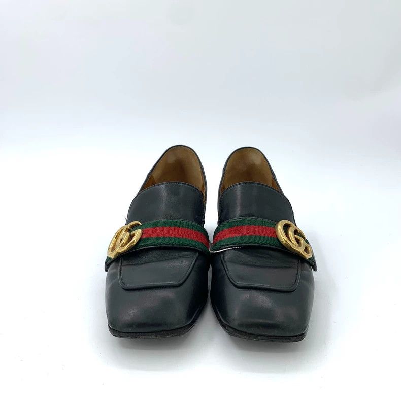 Gucci Gucci Size 36 Size 36 black double G red and green webbing Size US 5 / EU 37 - 3 Thumbnail