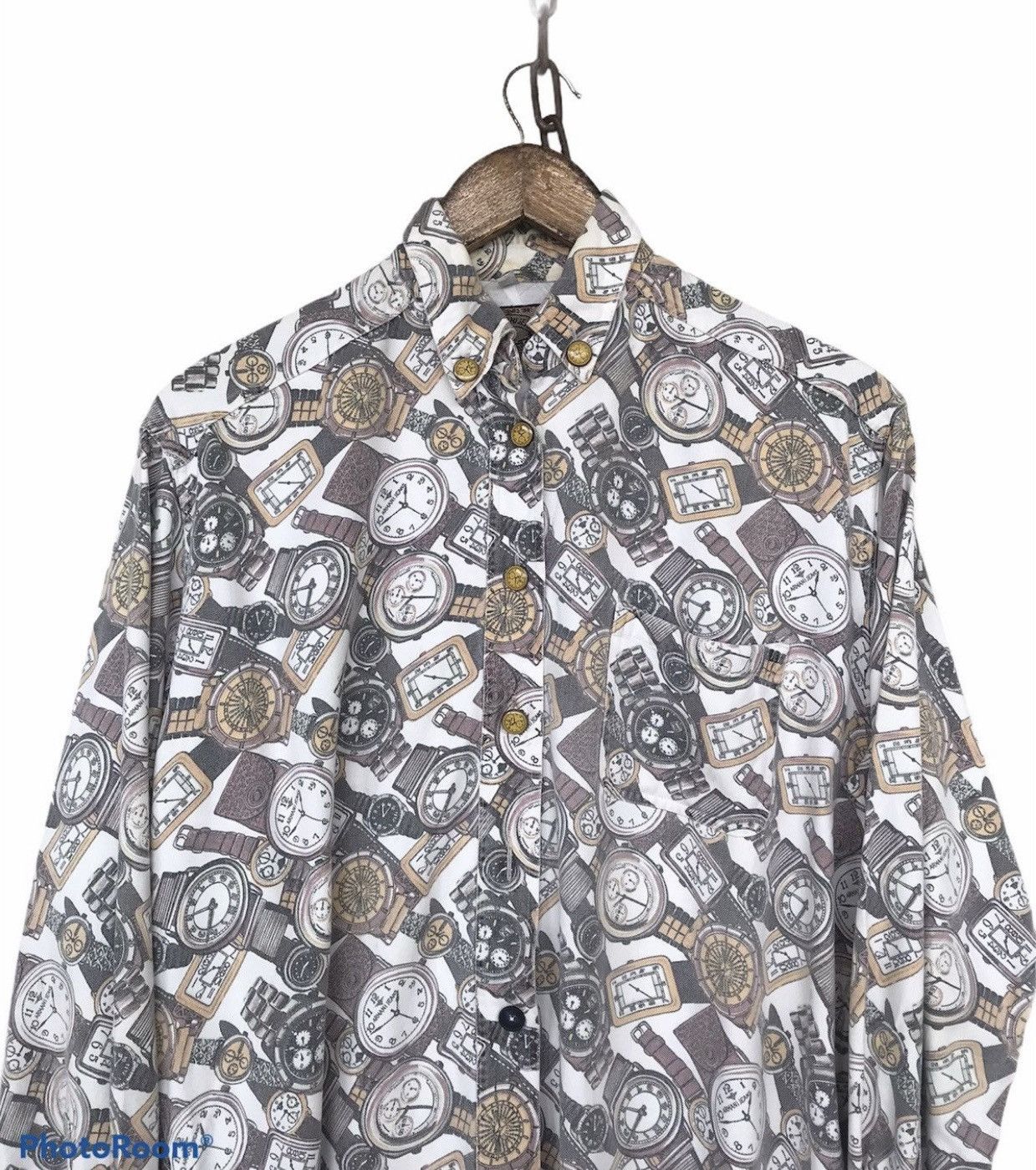 Armani × Vintage Vintage Armani Jeans Clock Ovprint Shirt Size S / US 4 / IT 40 - 1 Thumbnail
