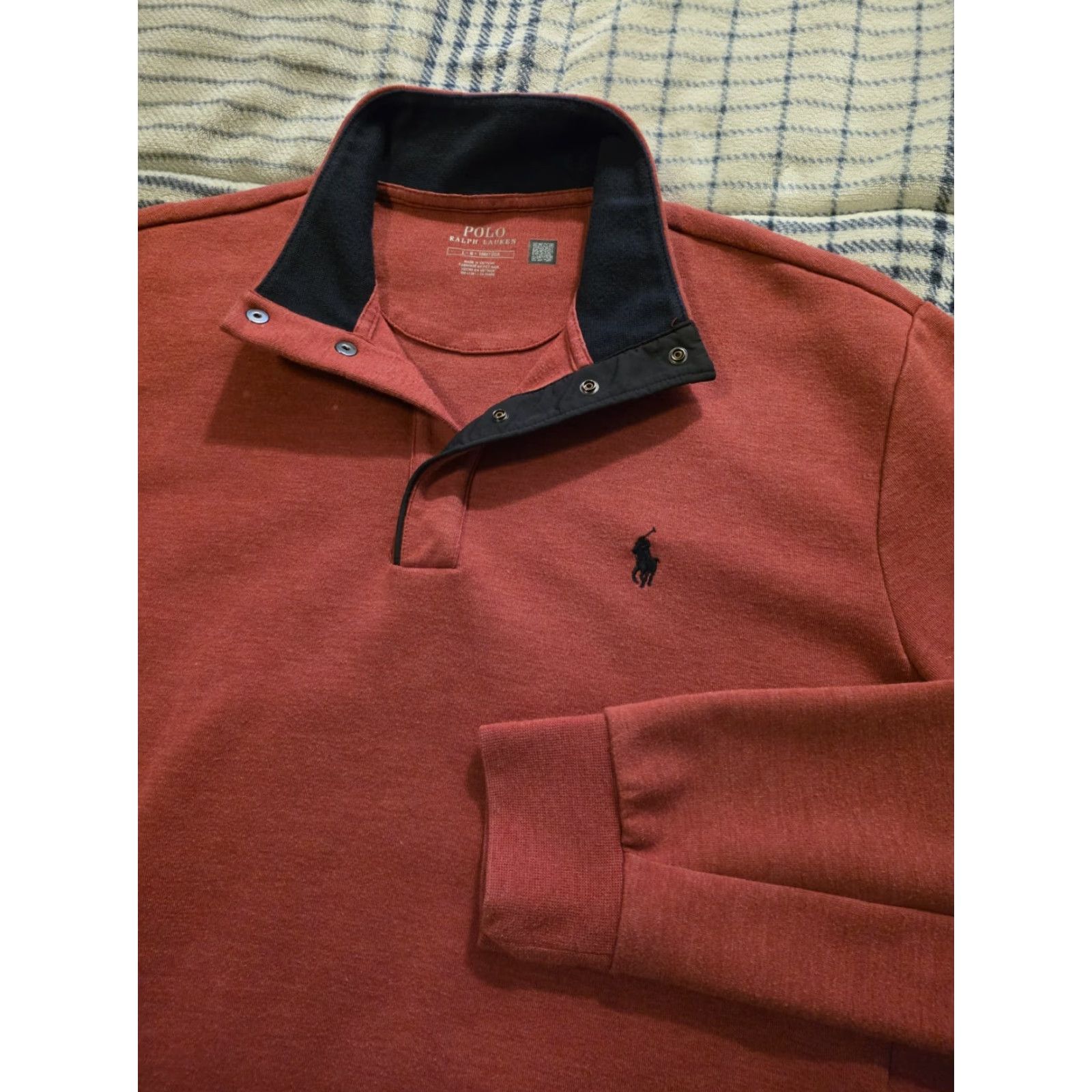 Polo Ralph Lauren Polo Ralph Lauren Sweater Men's Large Heather Red Mockneck Double Knit 1/4 Snap Size US L / EU 52-54 / 3 - 2 Thumbnail