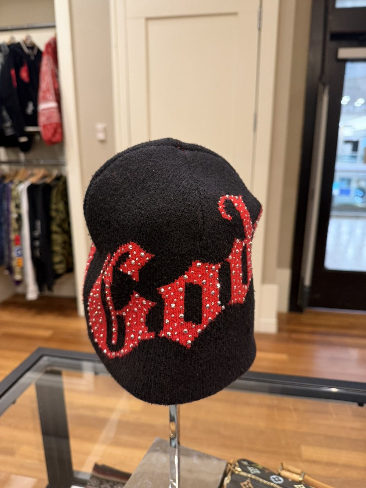 Godspeed Godspeed Rinestone Beanie - Black/Red Size ONE SIZE - 1 Thumbnail