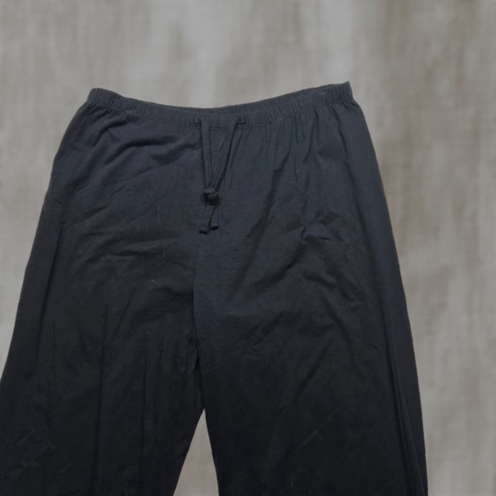 Vintage Bobbie Brooks Solid Black Baggy Pull-on Knit Sleep Pants Adult Women's L Large Size 36" / US 14 / IT 50 - 1 Thumbnail