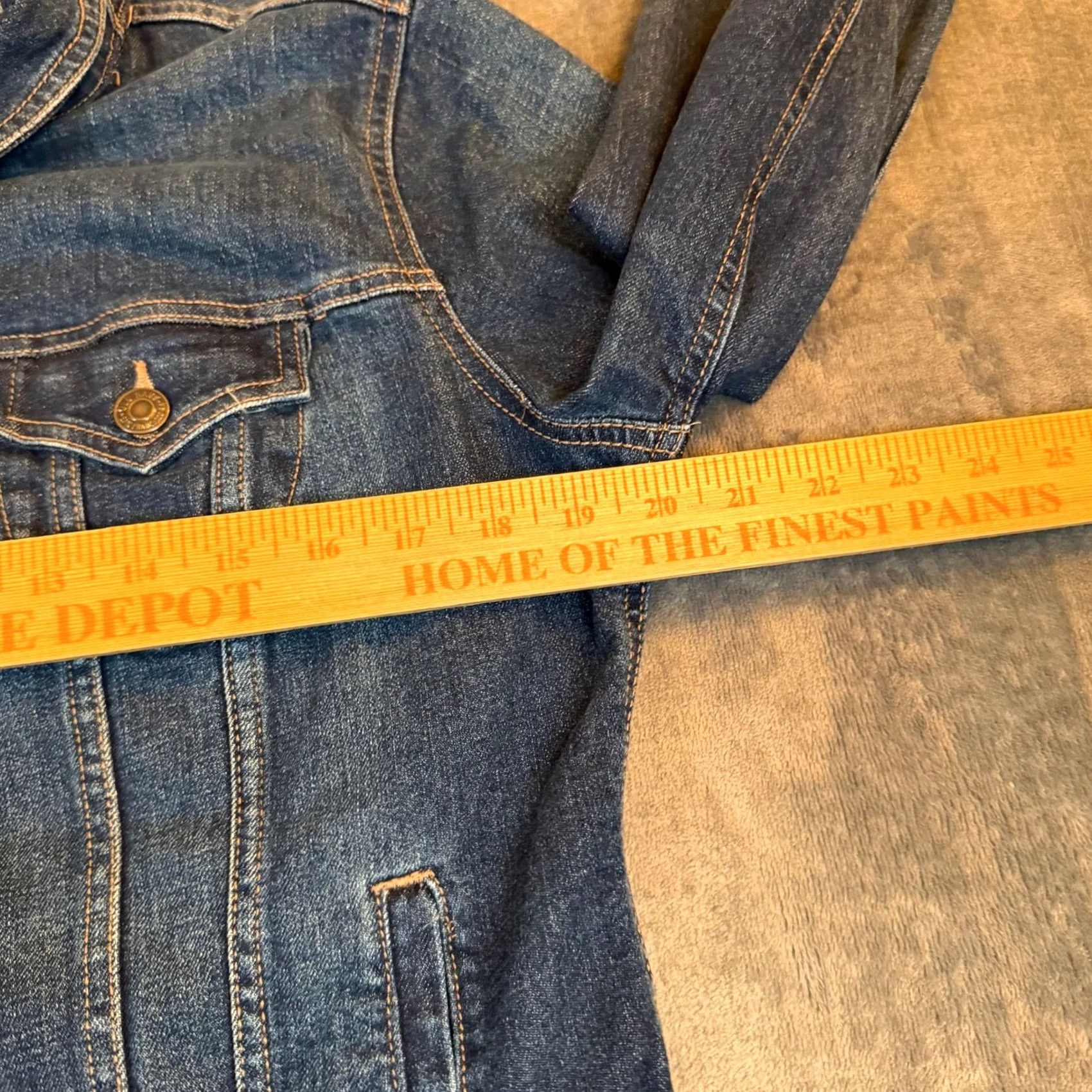 Old Navy Old Navy Denim Trucker Jacket Blue Medium Dark Wash Stretch Womens Large Size L / US 10 / IT 46 - 5 Thumbnail