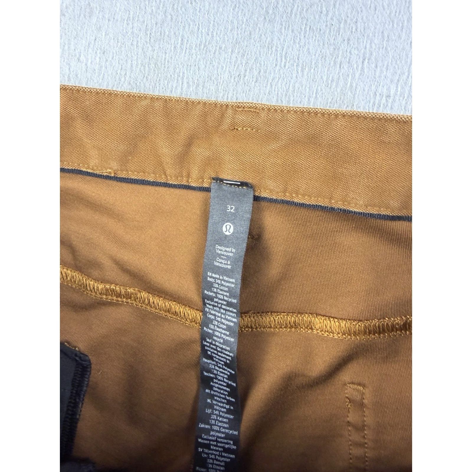 Lululemon Lululemon Pants Mens 32x30 Slim Fit Brown Polyester Blend Chino Casual Work Flat Front Button Zipper Size US 32 / EU 48 - 6 Thumbnail