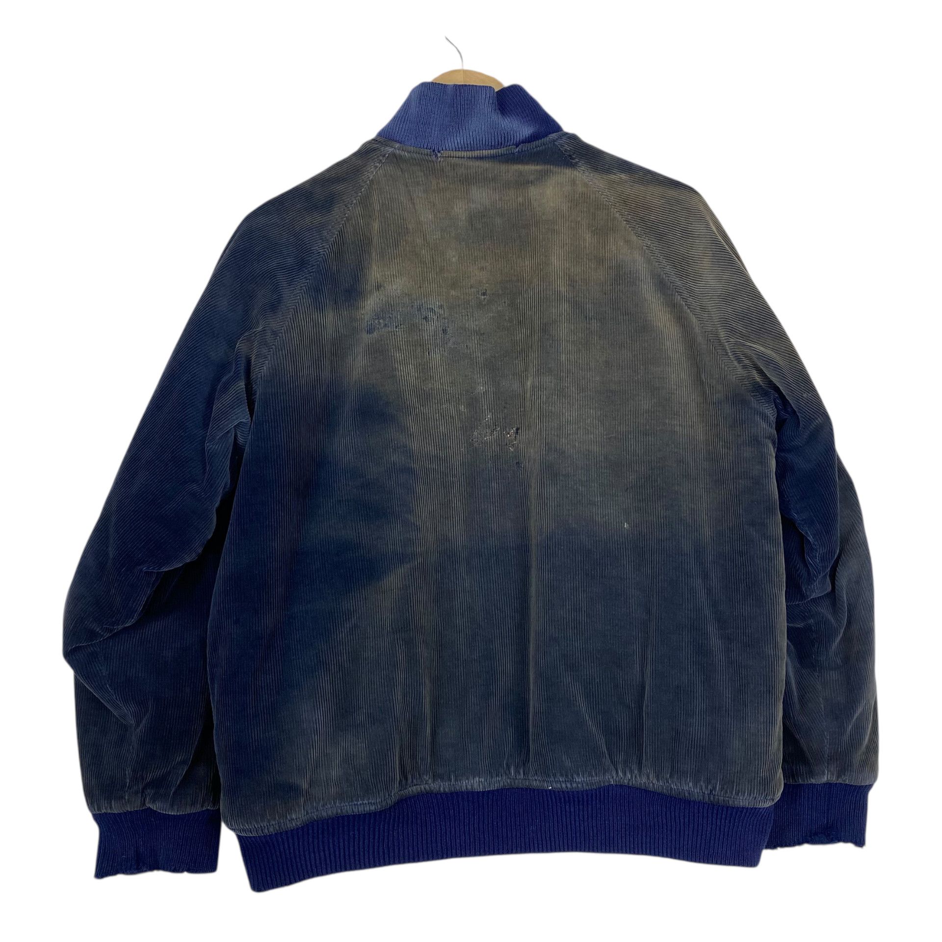 Sugar Cane 💥70s DISTRESSED CORDUROY BOMBER NAVY JACKET Size US M / EU 48-50 / 2 - 8 Thumbnail