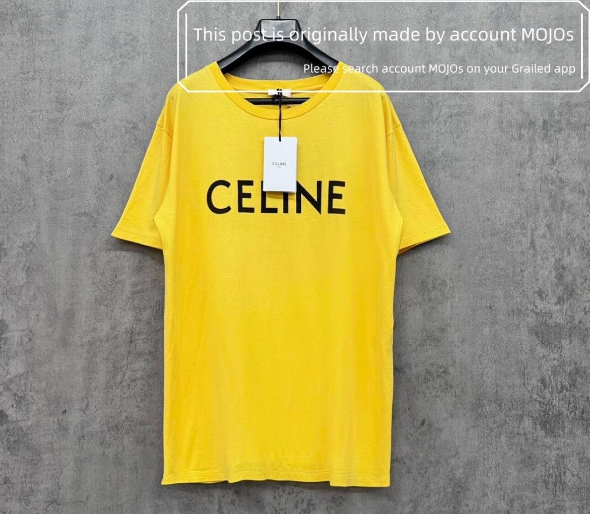Celine Sz S Celine Logo Yellow Tee mojos08087 Size US S / EU 44-46 / 1 - 1 Thumbnail