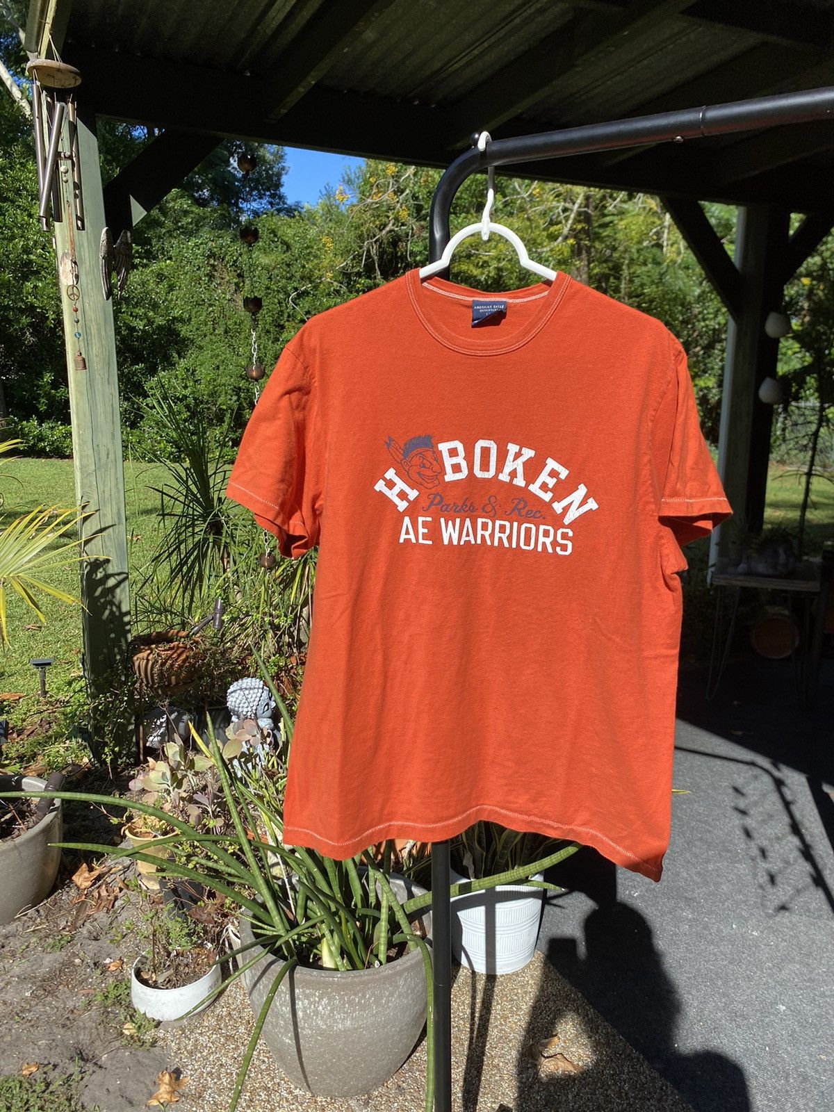 Abercrombie & Fitch Vintage Single Stitch AE Warriors Orange Tee Large Size US L / EU 52-54 / 3 - 2 Thumbnail