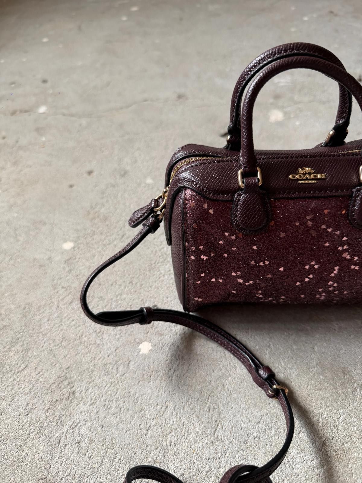 Coach Coach Micro Bennett Glitter Boston Bag Purple Size ONE SIZE - 3 Thumbnail