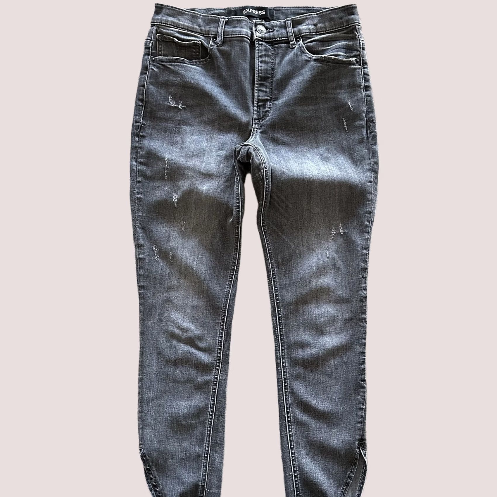 Express Express Womens Jeans 10 High Rise Denim Skinny 30x27 Black 5-Pocket Stretch Size 32" / US 10 / IT 46 - 1 Thumbnail
