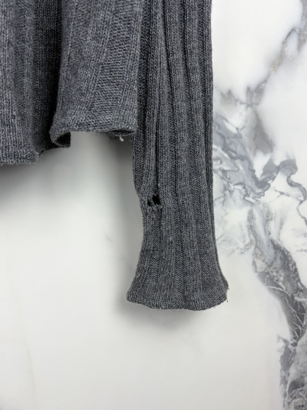 Raf Simons AW00 Raf Simons Confusion Flared Cuff Wool Knit Sweater Gray Size US M / EU 48-50 / 2 - 5 Thumbnail