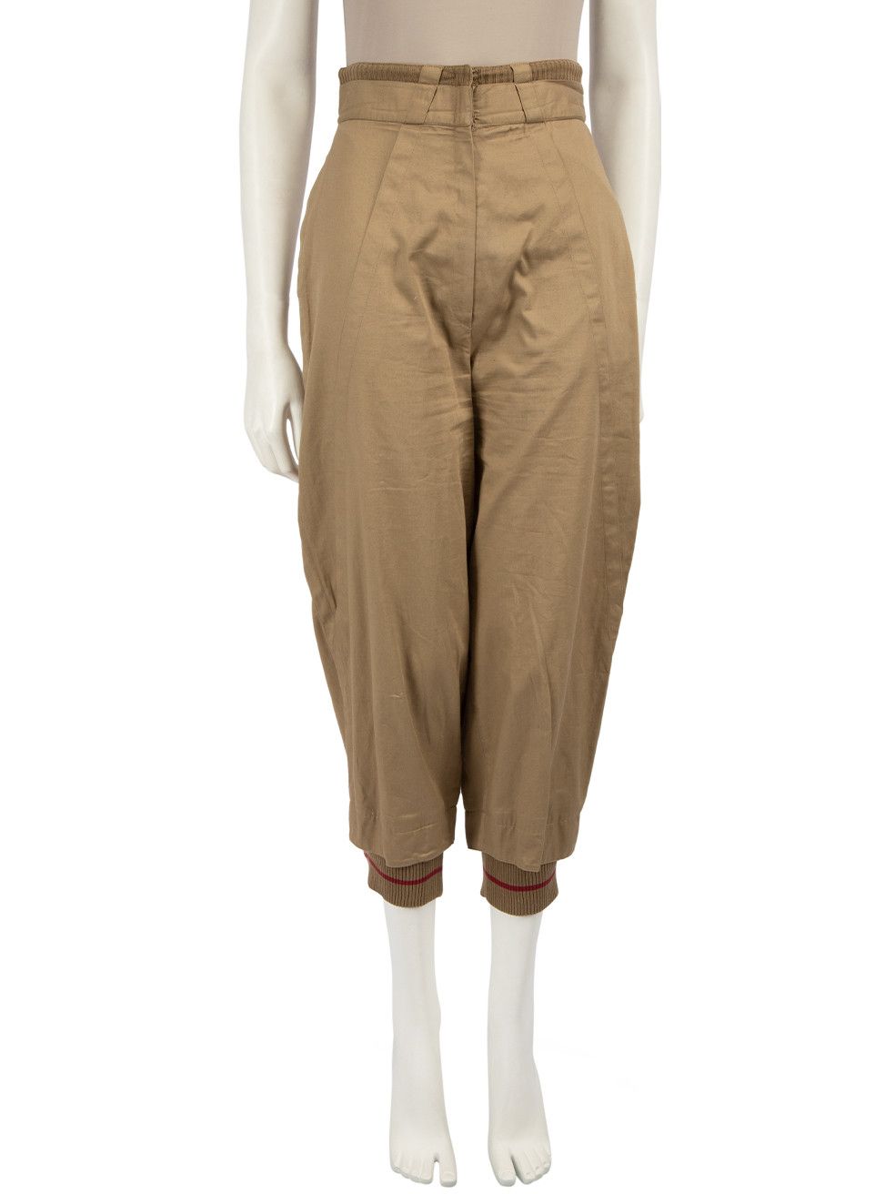 image of Versace Brown High Rise Tapered Trousers, Women's (Size 26)
