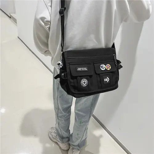 VIBE Cartoon Harajuku Hip Hop Style Messenger Military Bag Size ONE SIZE - 2 Thumbnail