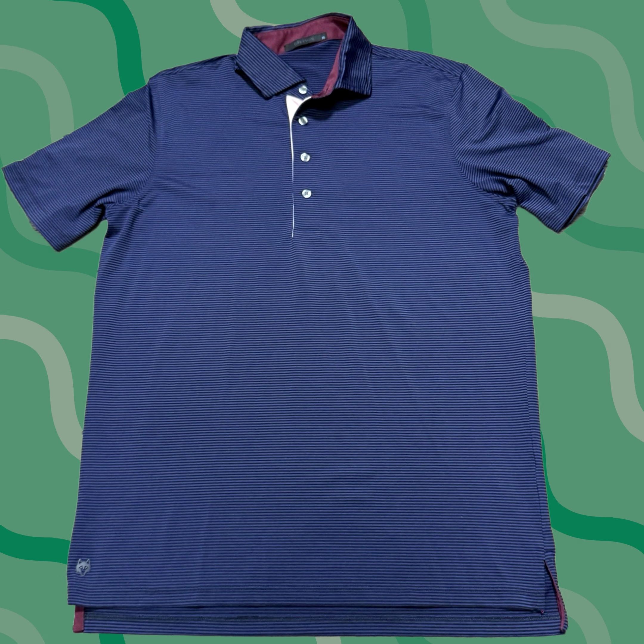 Vintage Greyson Polo Shirt Mens Medium Blue Striped Wolf Logo Golf Club Stretch Shirt Size US M / EU 48-50 / 2 - 1 Thumbnail