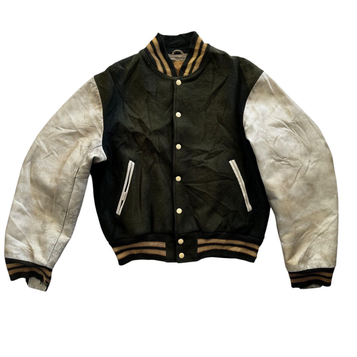 Vintage 90's Golden Bear Varsity Jacket Wool Bomber