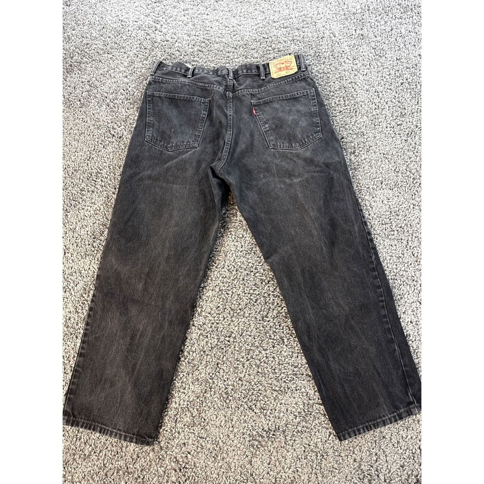 Levi's VINTAGE Levi's 550 Jeans Men's 38x28 Black Distressed Baggy Wide Skate Denim 90s Grunge Mens Size US 38 / EU 54 - 6 Thumbnail