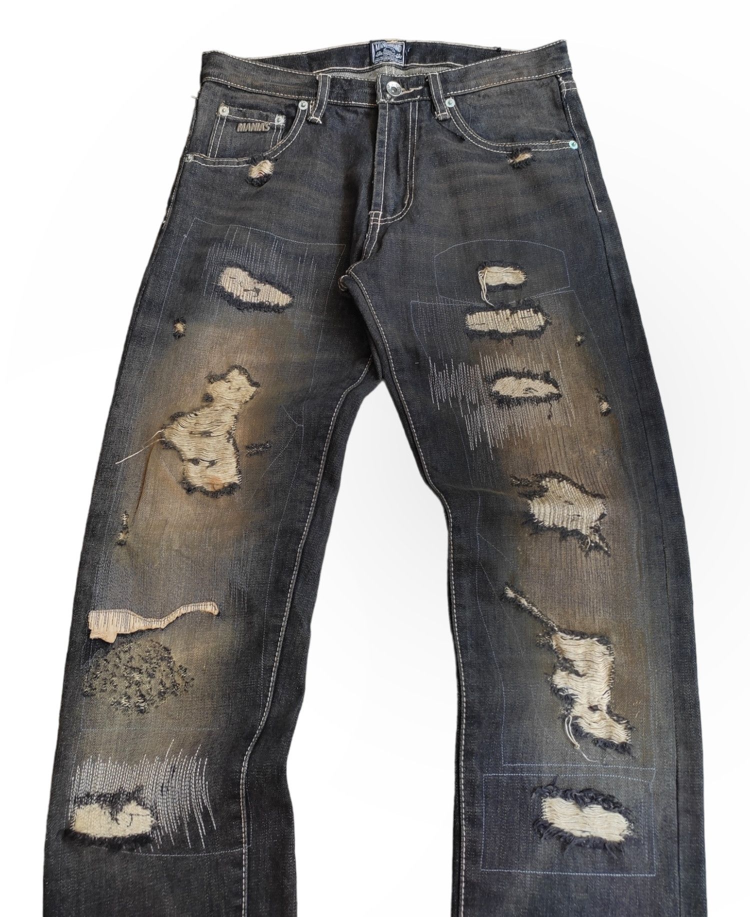 If Six Was Nine 👑Mania's distressed boro Selvedge pants👑 Size US 30 / EU 46 - 3 Thumbnail