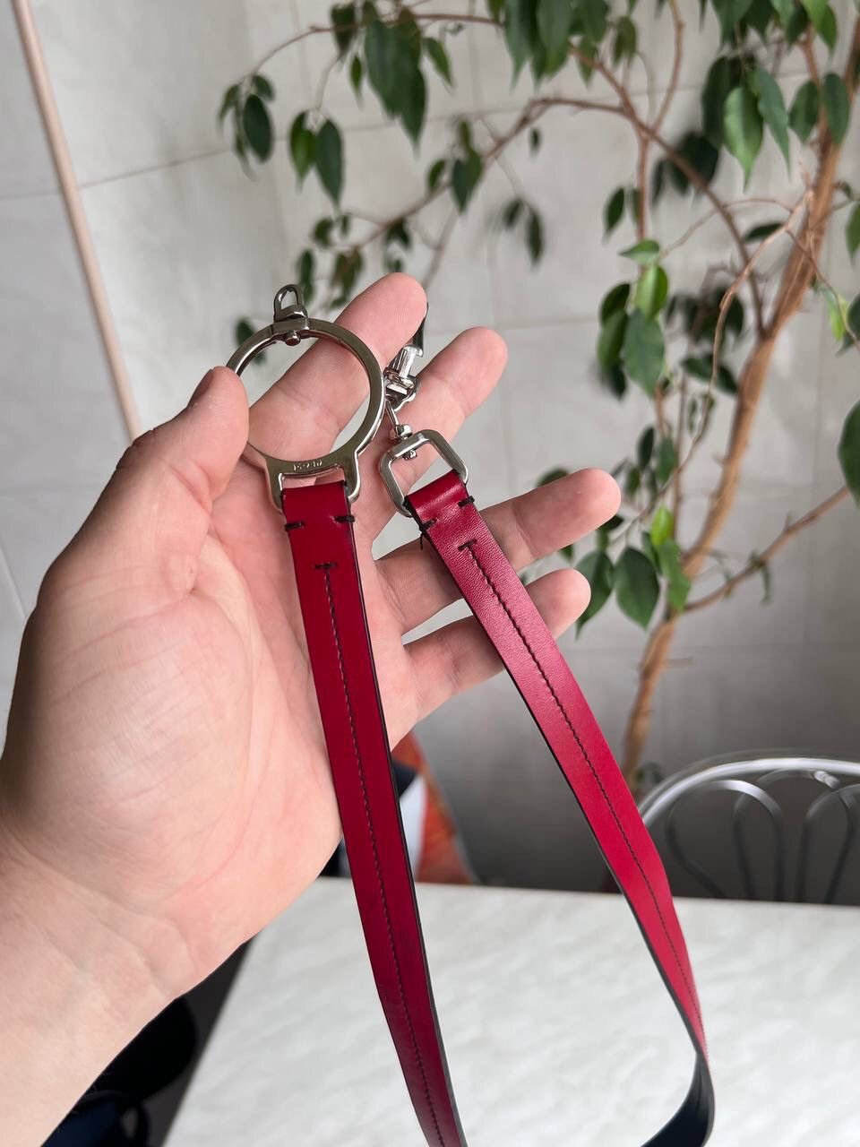 Prada × Vintage PRADA Womens Logo Buckle Belt y2k grunge red leather Size ONE SIZE - 17 Thumbnail