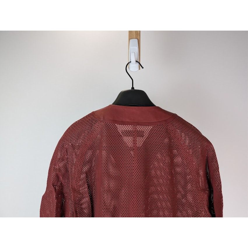 Amiri o1rshd1 MA Perforated Baseball Shirt in Sun Dried Tomato Size US M / EU 48-50 / 2 - 12 Thumbnail