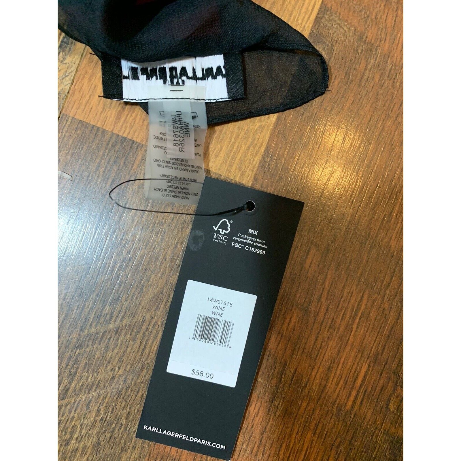 Karl Lagerfeld Karl Lagerfeld Paris Black & Red Square Scarf 35.5*35.5 Size ONE SIZE - 5 Thumbnail