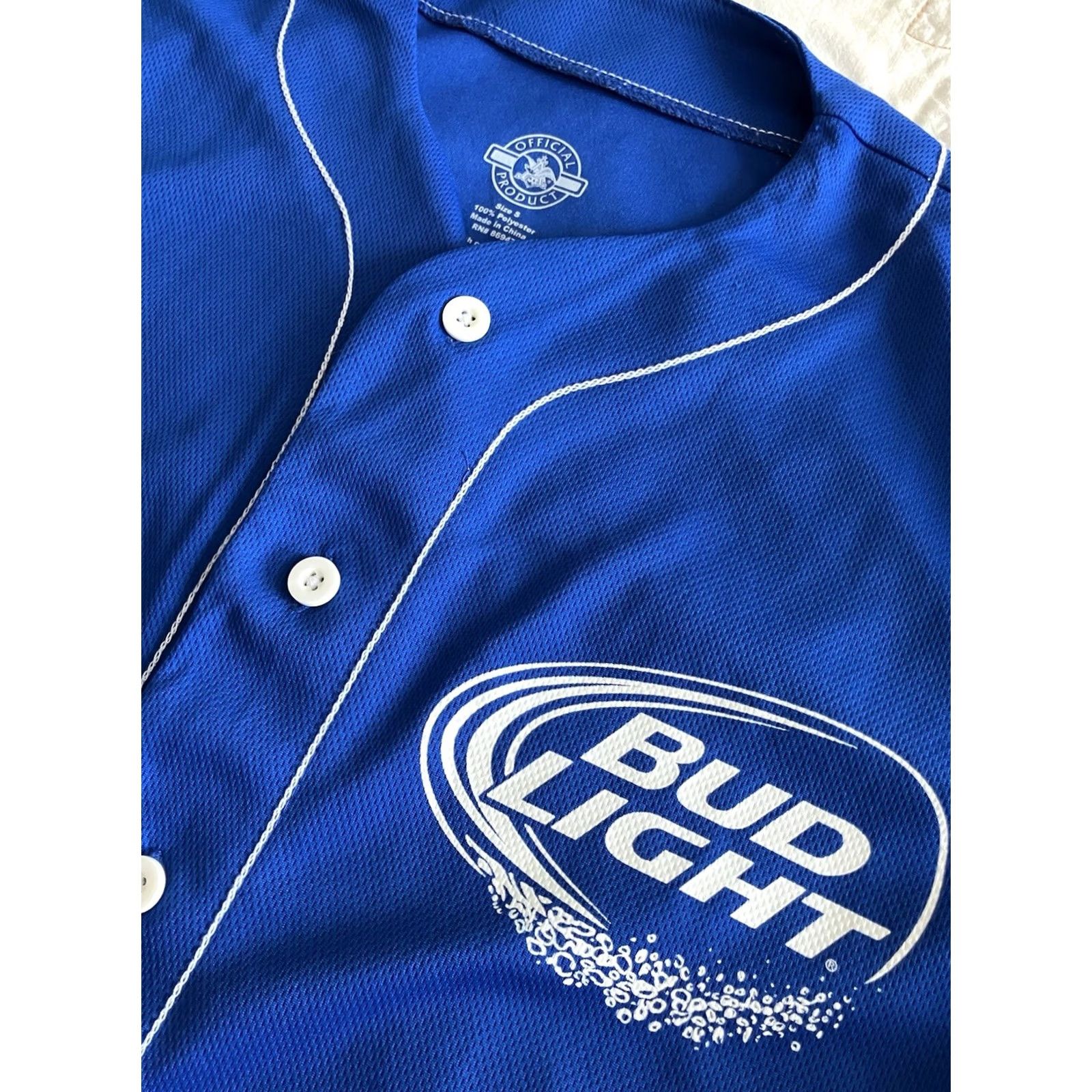 Budweiser VINTAGE Bud Lite Beer Baseball Jersey Budweiser Men’s S Retro Button Up Blue Size US S / EU 44-46 / 1 - 2 Thumbnail
