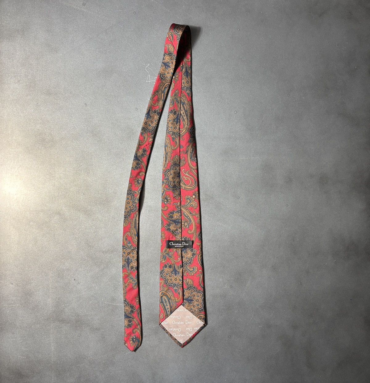 Christian Dior Monsieur Vintage Christian Dior Tie 1990s Silk Necktie Paisley USA Size ONE SIZE - 2 Thumbnail