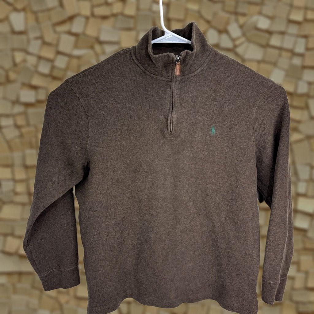 Polo Ralph Lauren VINTAGE Polo Ralph Lauren Sweater Mens XL Brown 1/4 Zip Knit Pullover Long Sleeve Size US XL / EU 56 / 4 - 1 Thumbnail