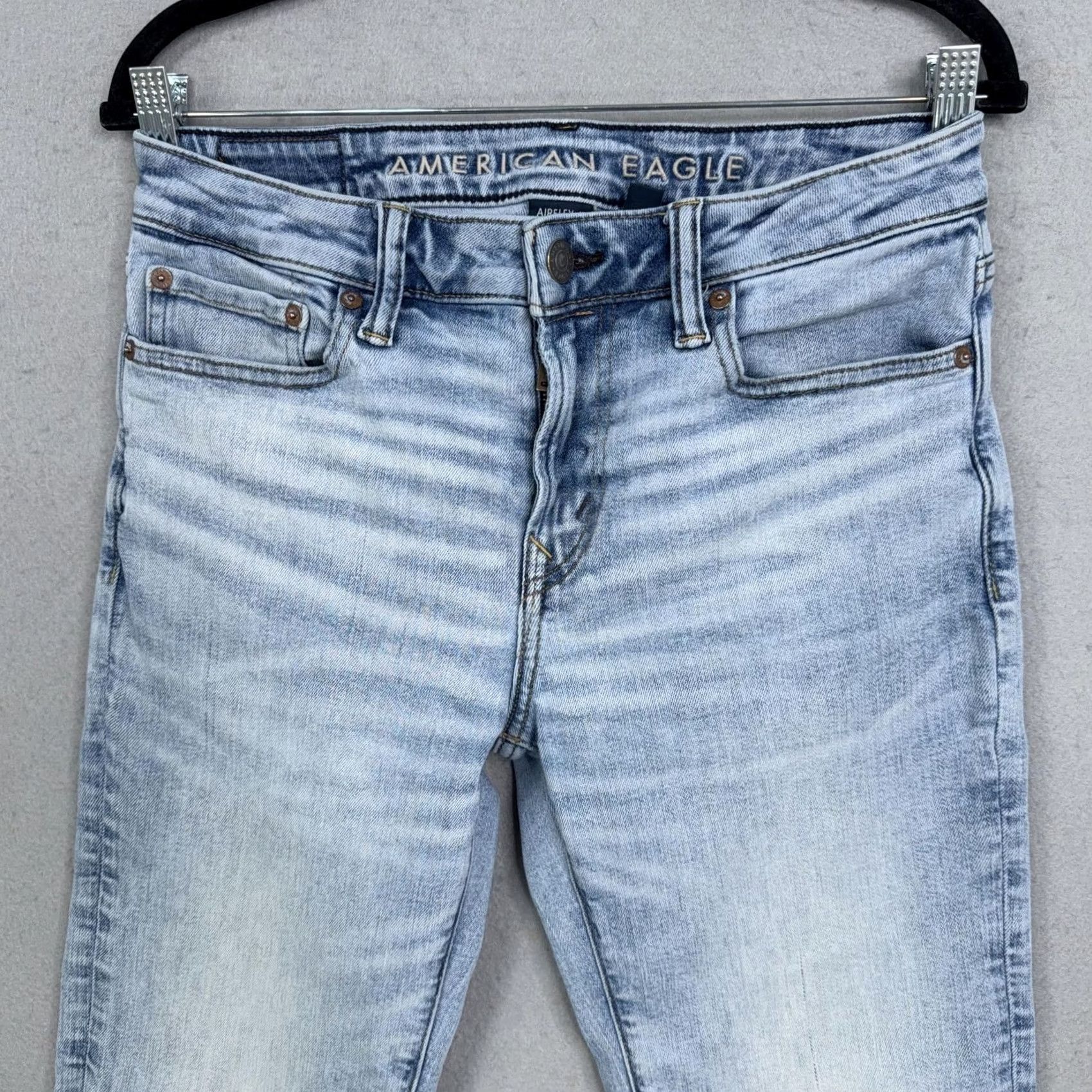 American Eagle Outfitters American Eagle Outfitters Jeans Mens Slim Straight Airflex+ Light Wash Denim Stretch 30x34 Blue Cotton Polyester Regular Zip Five Pocket Size US 30 / EU 46 - 2 Thumbnail
