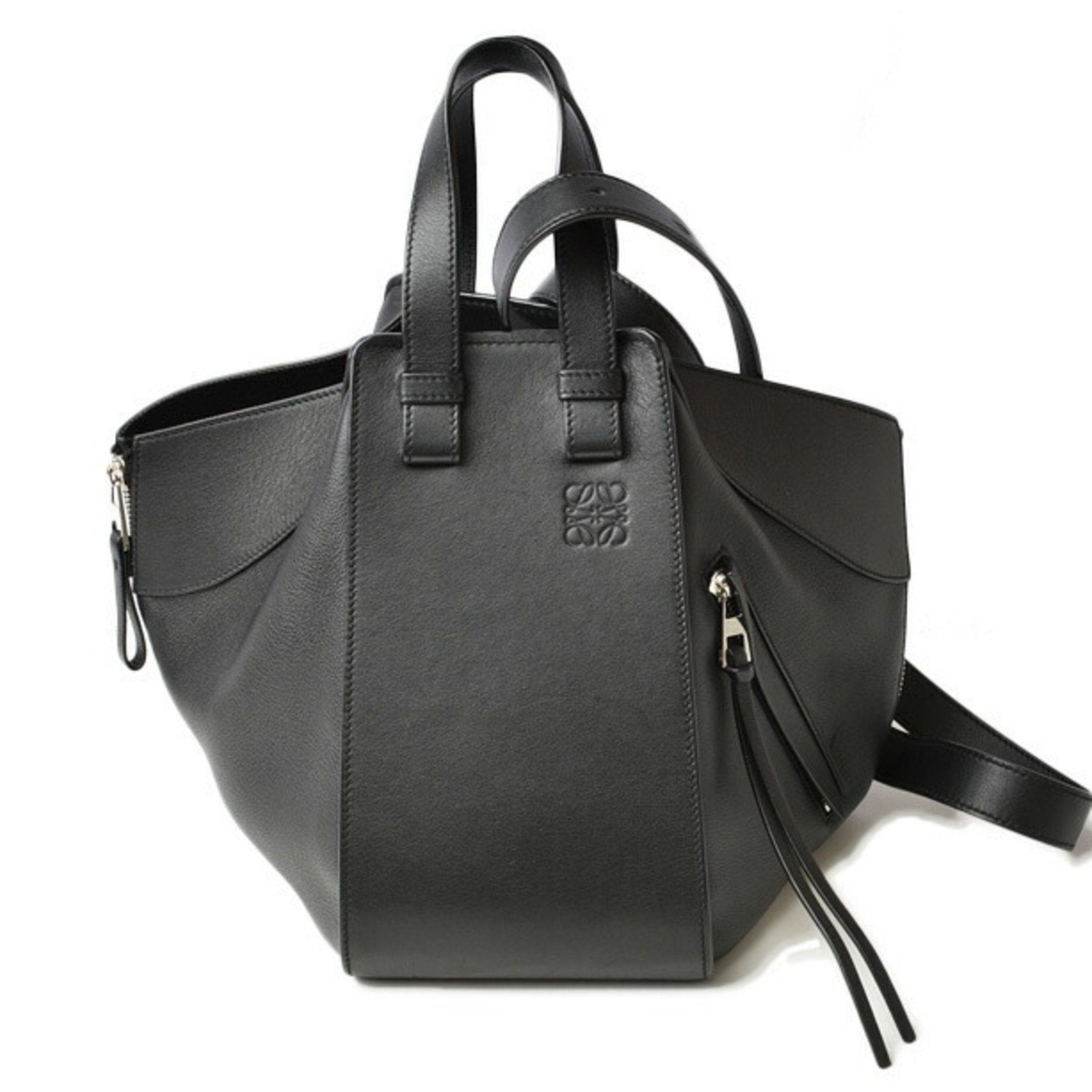 image of Loewe Handbag Shoulder Bag 3Way Hammock Small Hammock Small Anagram Leather Black, Women's