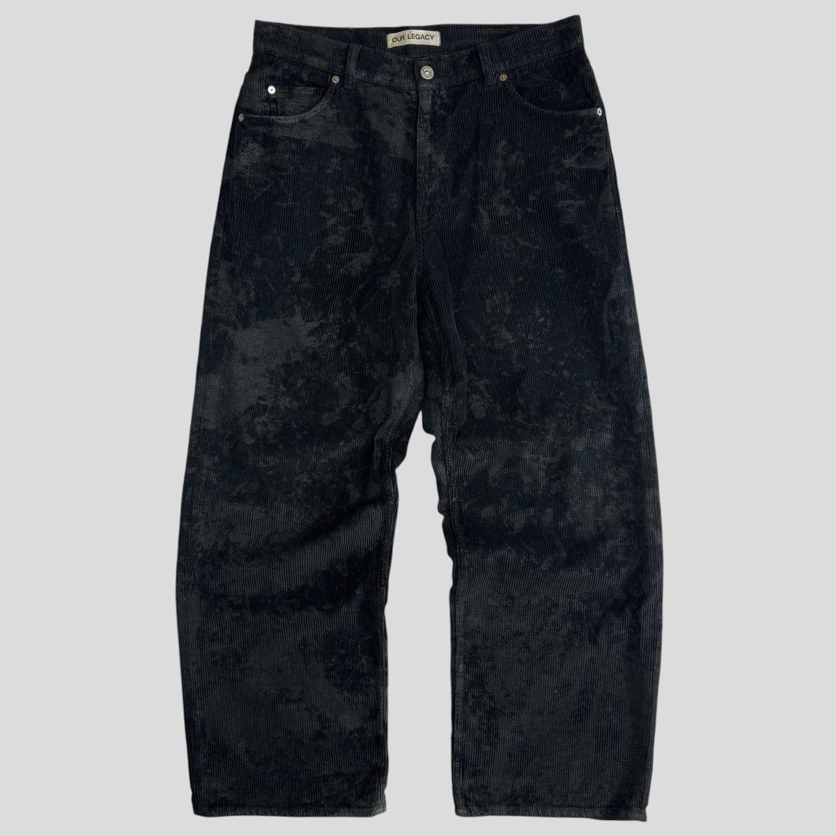 Our Legacy Our Legacy Black Vast Cut Coated Corduroy Pants Size US 33 - 1 Thumbnail