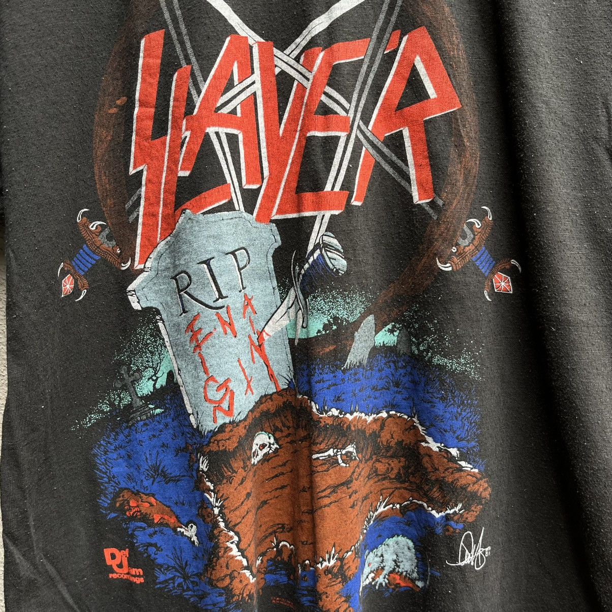 Band Tees Vintage rare 80s SLAYER band tee def jam records Size US S / EU 44-46 / 1 - 4 Thumbnail