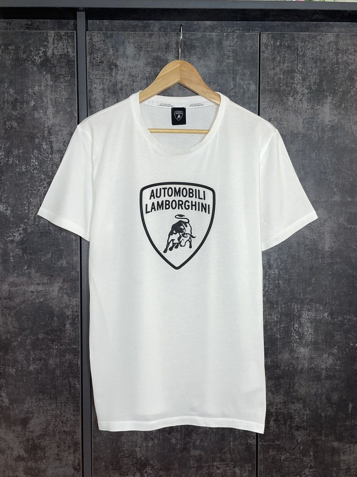 Lamborghini × Supreme Automobili Lamborgini White Big Logo T-shirt Balenciaga Size US L / EU 52-54 / 3 - 1 Thumbnail