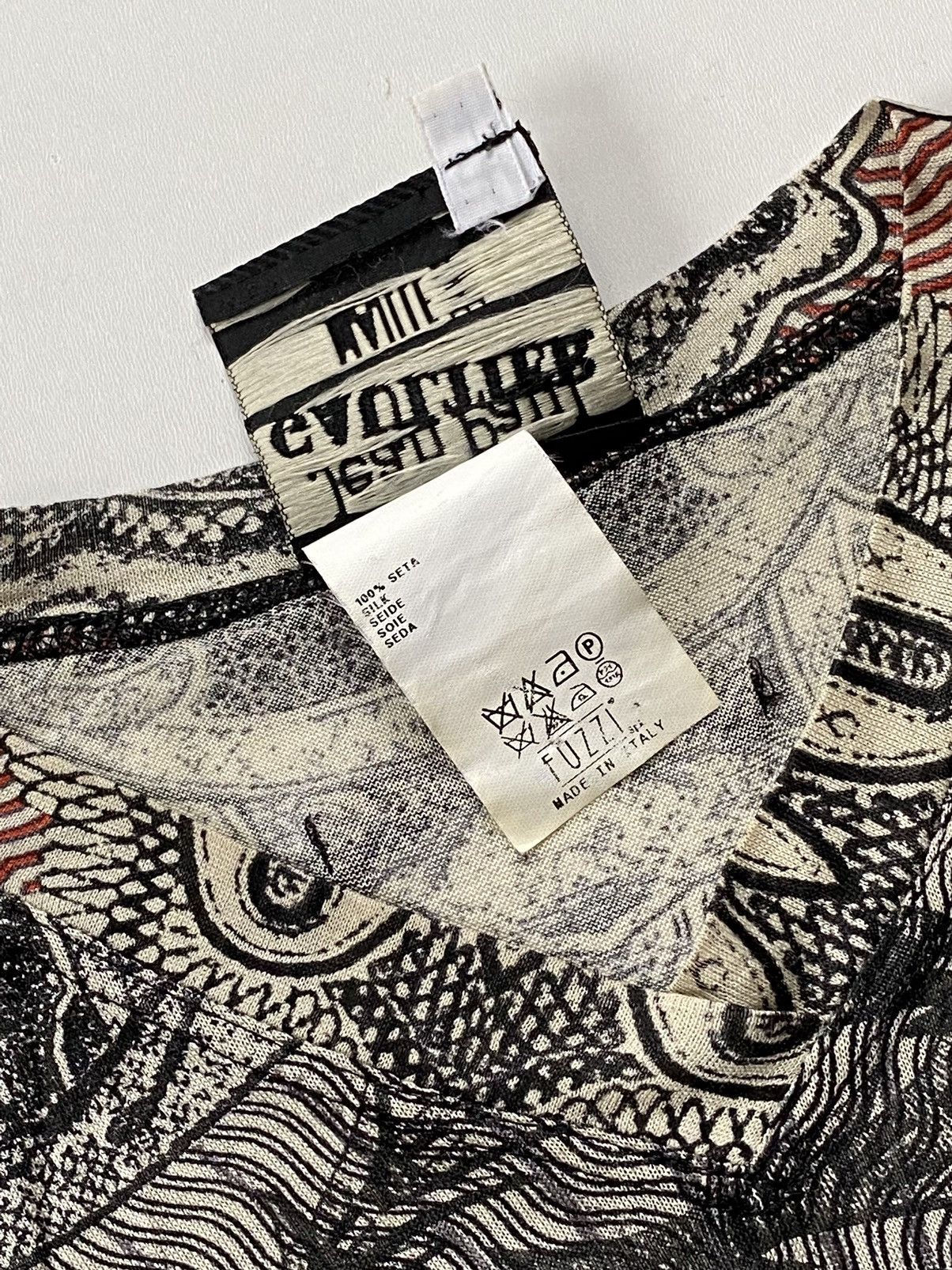 Jean Paul Gaultier SS94 Jean Paul Gaultier Dollar Banknote Tattoo Silk Mesh Top Size XS / US 0-2 / IT 36-38 - 12 Thumbnail