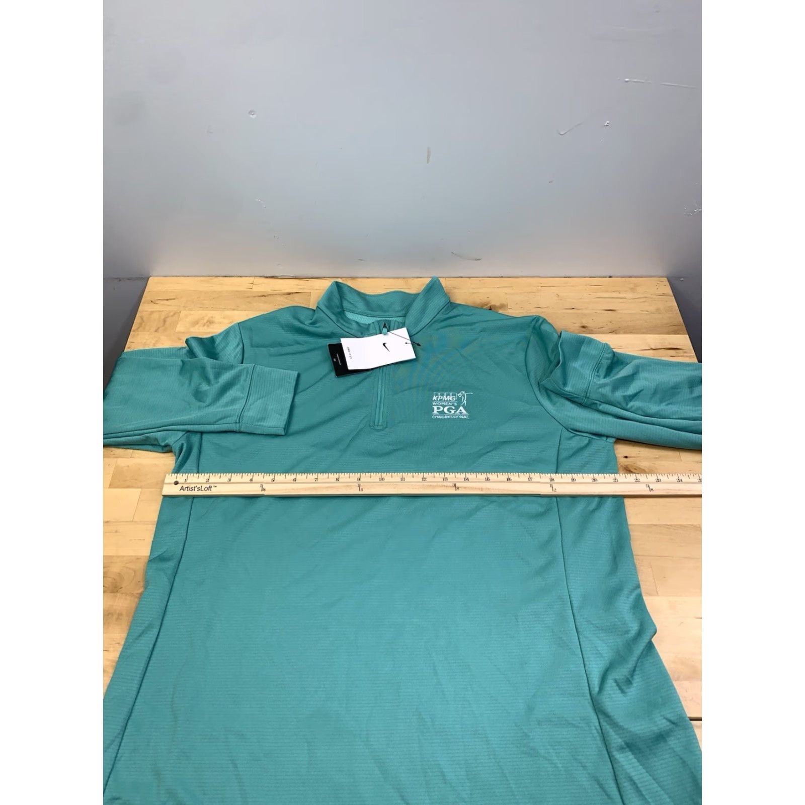 Nike Nike Sweatshirt Womens XL Green 1/4 Zip Pullover Mock Neck Dri-FIT Golf Activewear Stretch Size XL / US 12-14 / IT 48-50 - 6 Thumbnail