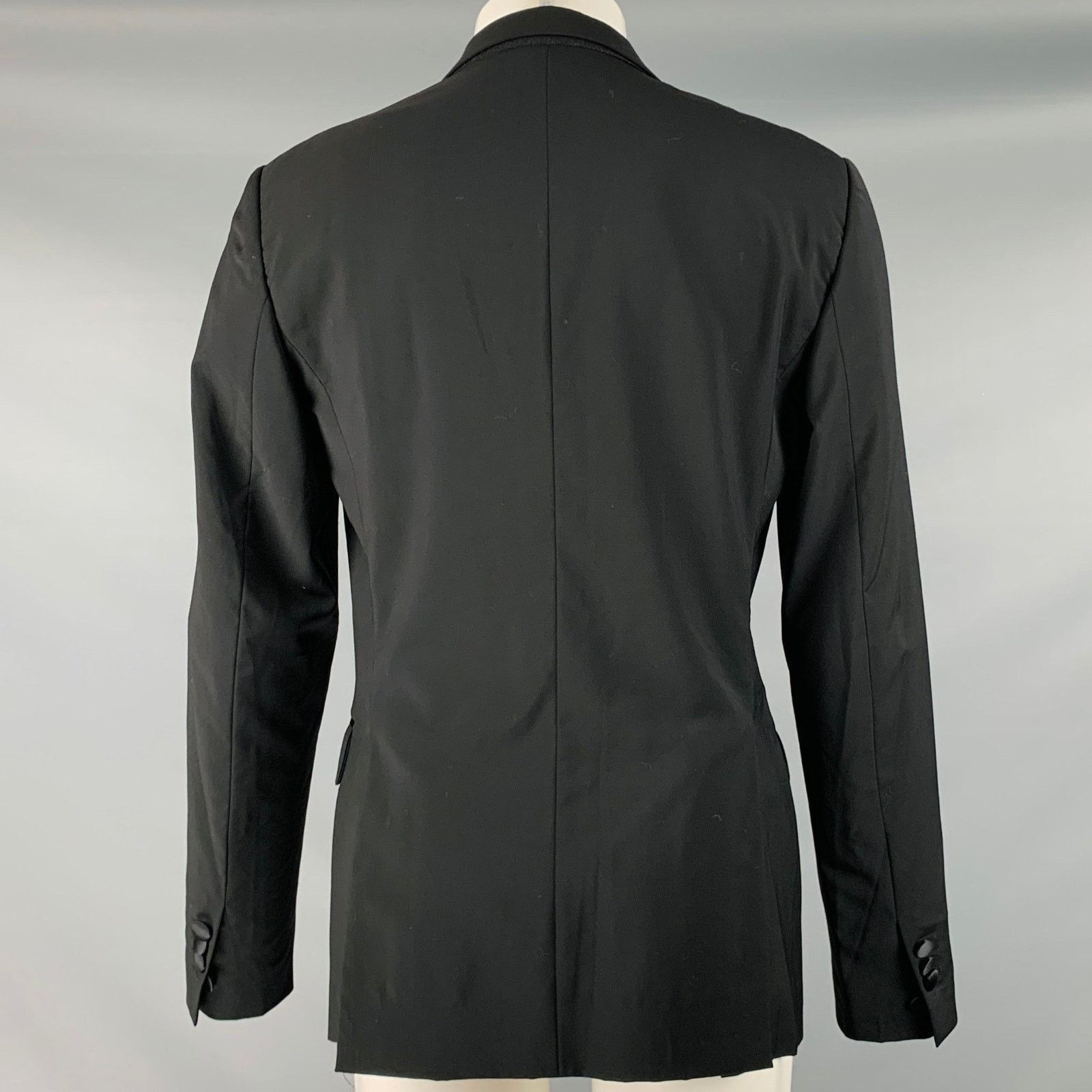 Dsquared2 DSQUARED2 Size 40 Black Wool Peak Lapel Sport Coat Size 40R - 4 Thumbnail