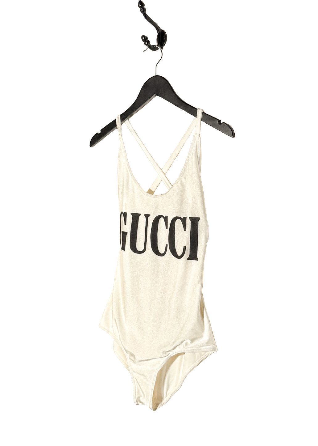 Gucci Gucci Ivory Black Logo One-piece Swimsuit - MEDIUM Size ONE SIZE - 2 Thumbnail