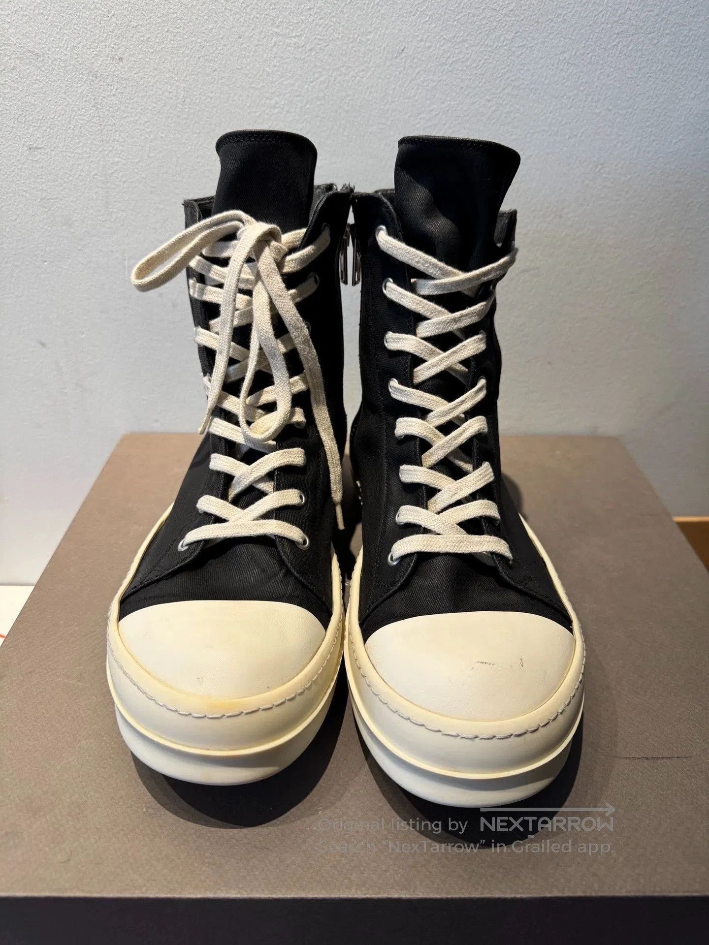 Rick Owens rick owens复线蜡面大匡威高筒鞋. Size US 9 / EU 42 - 2 Thumbnail
