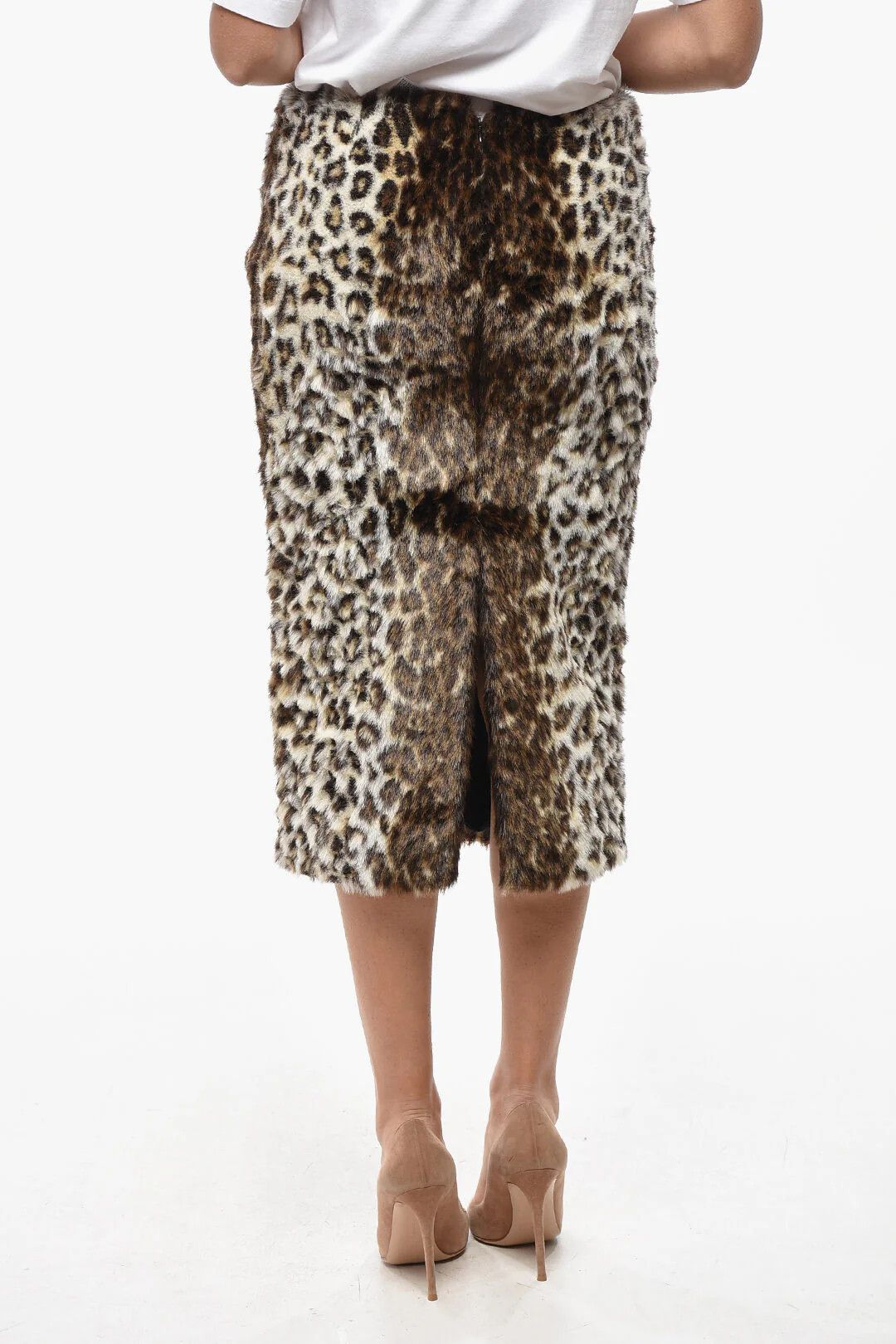 Alexander McQueen og1mm0426 A-Line Eco-Fur Skirt in Brown Size 27" / US 4 / IT 40 - 2 Thumbnail