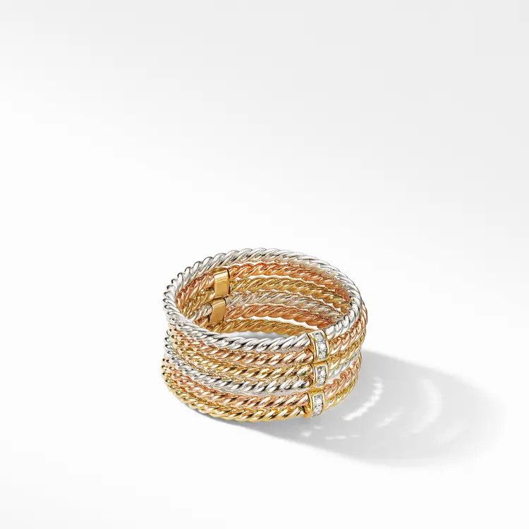 David Yurman o1s1wg111025 R14884D /Size 7 /Six Row Cable Ring in Golden Size ONE SIZE - 1 Thumbnail