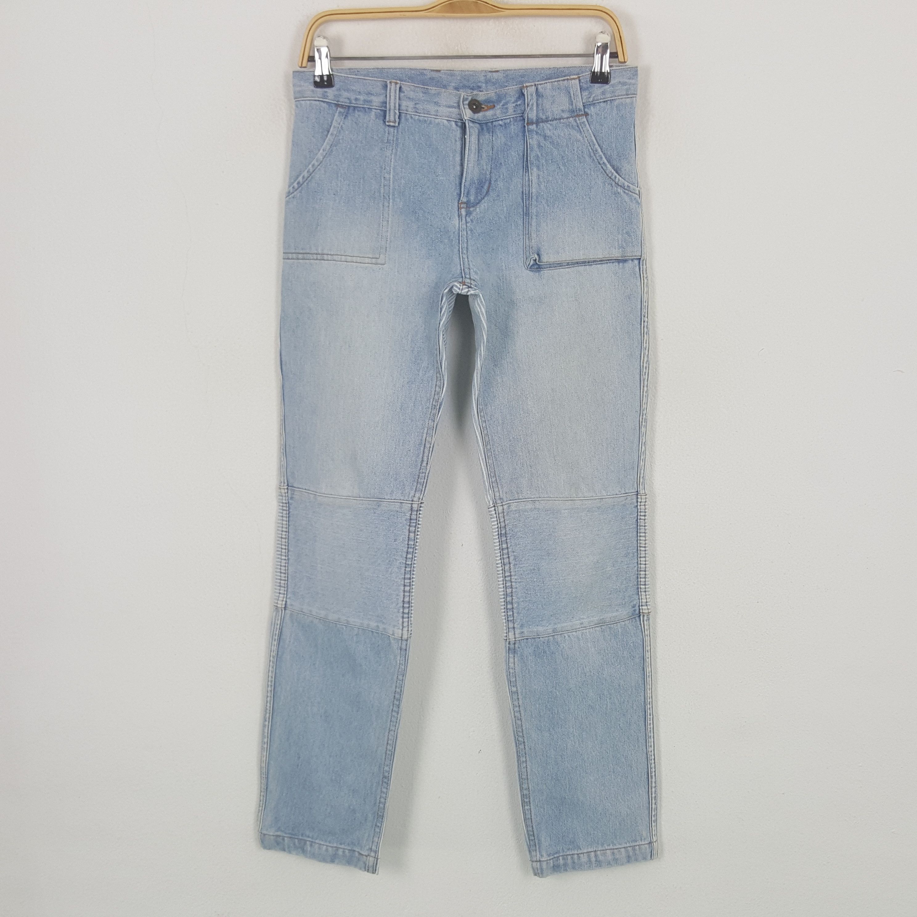 Japanese Brand Vintage Point Striped Style Denim Jeans Size US 29 - 1 Thumbnail