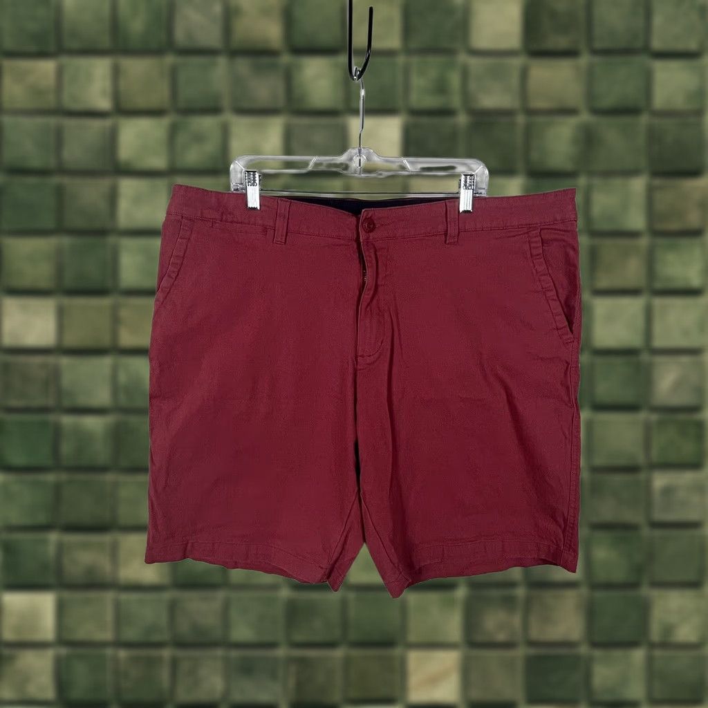Vintage Rugby Men’s Chino Red Shorts Bermuda 42 Stretch Pockets Casual University Front Flat Front Cotton Spandex Bermuda Chino Shorts Mens 42 Red Size US 42 / EU 58 - 1 Thumbnail