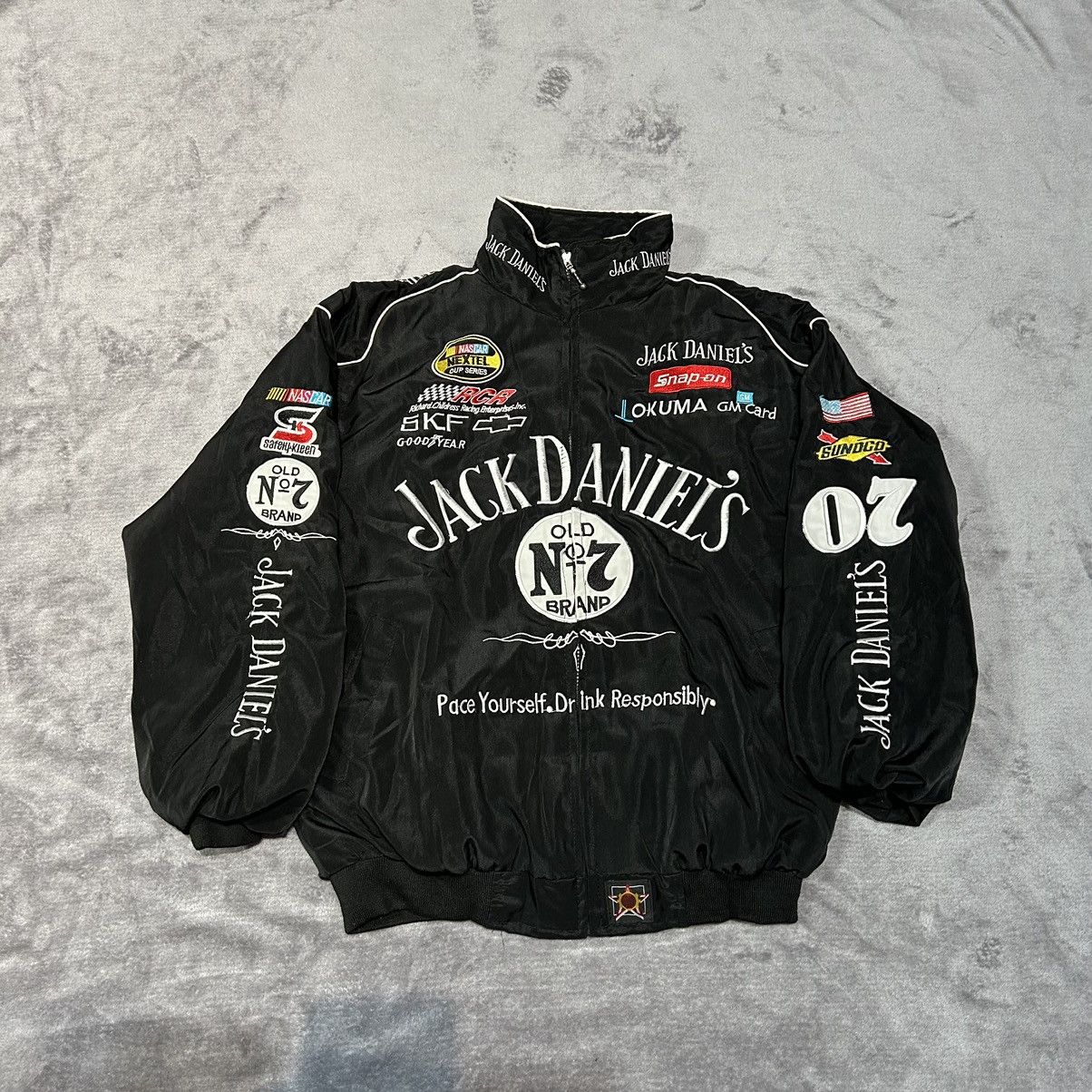 Vintage Black jack daniels jacket big logo | Grailed