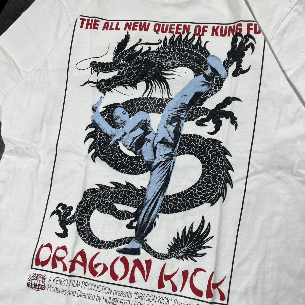 Kenzo Vintage 00s Kenzo Dragon Kick Kung Fu Big Logo Tee Tshirt Size US XS / EU 42 / 0 - 8 Thumbnail